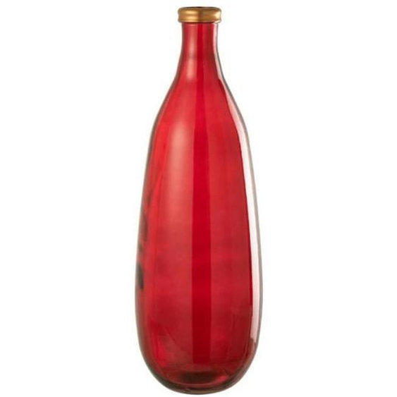 Vase Déco - J-LINE - Mandie - Verre 100% - Rouge - 75cm - Contemporain Design