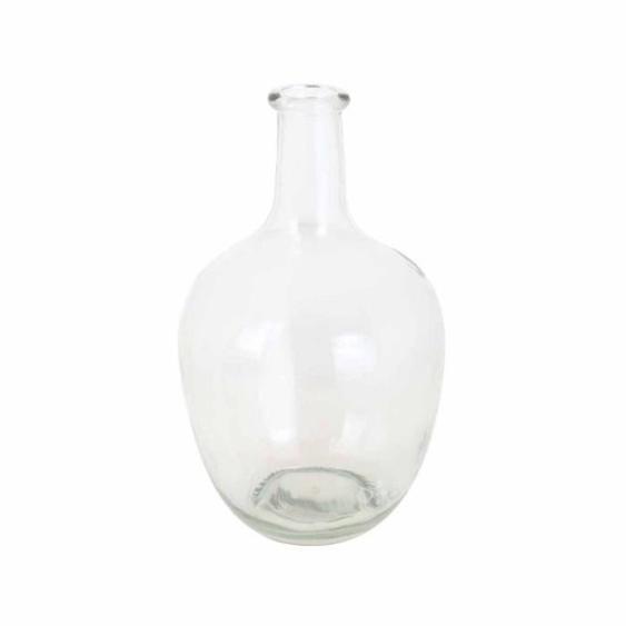 Vase Déco - PARIS PRIX - Jarre 25cm - Verre Transparent - Style Vintage - Objets Décoratifs