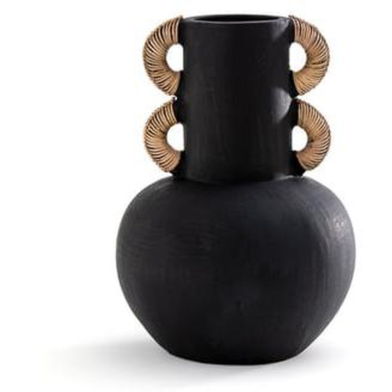 Vase décoratif en céramique et rotin H41,5 cm Kuro