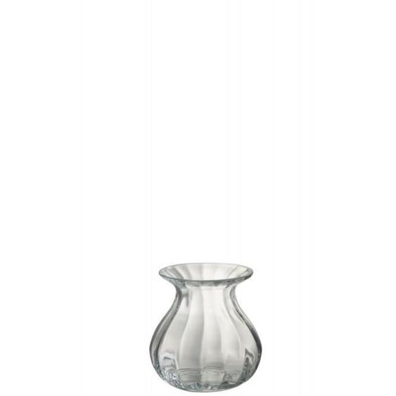 Vase décoratif - J-LINE - Amo - 15 cm x 15 cm - Verre transparent - Style contemporain