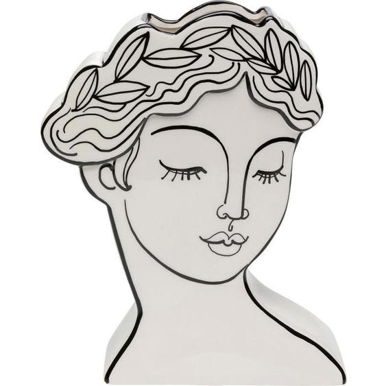 Vase décoratif - KARE - Favola - Femme buste - Céramique - Blanc et noir - 26 cm