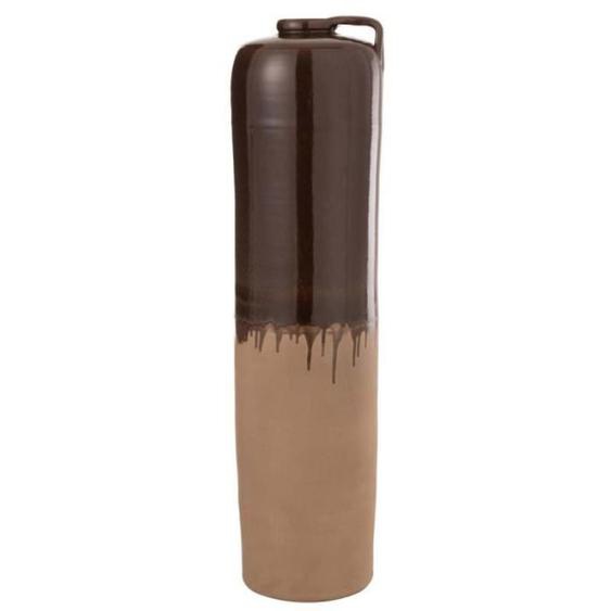 Vase Design en Céramique - J-LINE - Droplet - 83cm - Marron & Beige - Contemporain