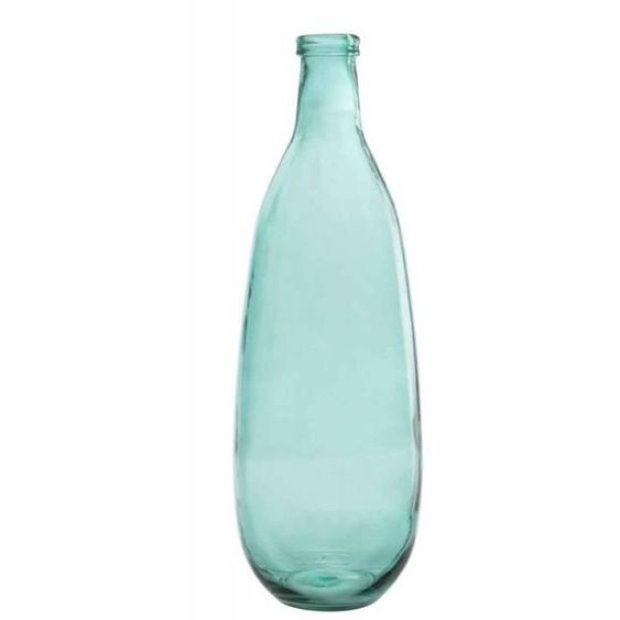 Vase Design - J-LINE - Bouteille - Verre - 75cm - Bleu Azur - Contemporain