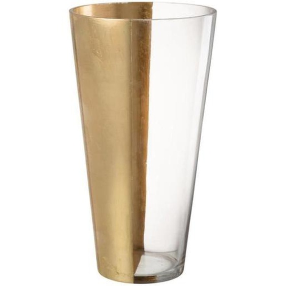 Vase Design en Verre Moa 35cm Transparent & Or