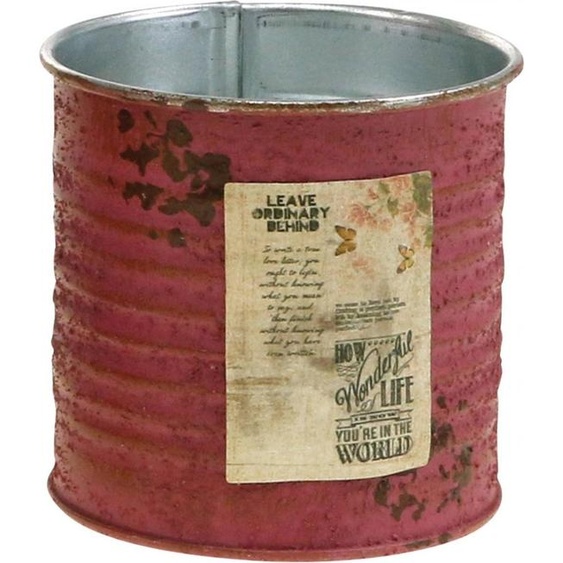 Vase en métal vintage look rouille décoration nostalgique