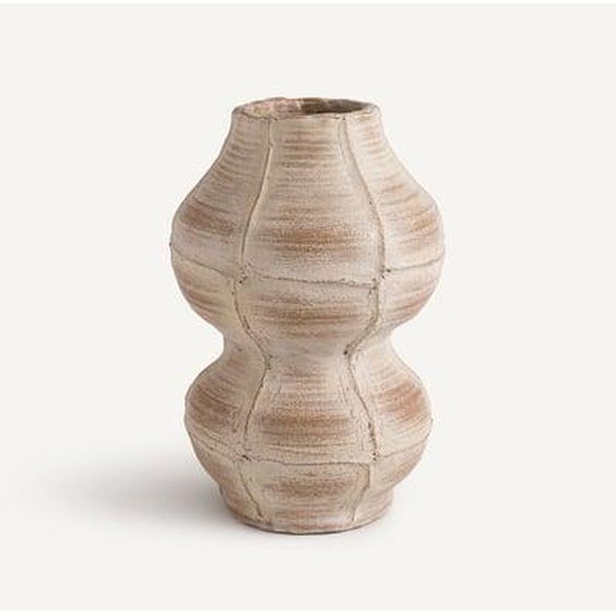 Vase en terre cuite blanchie H35 cm, Ilyo