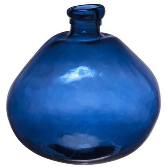 Vase en verre bleu - TABLE PASSION - Simplicity - Hauteur 23 cm - Diamètre 20 cm