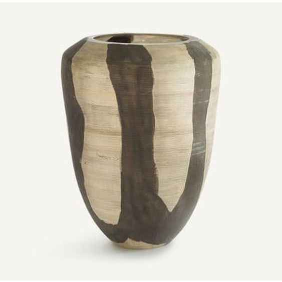 Vase en verre peint rayé mat, H26,5 cm, Hedi