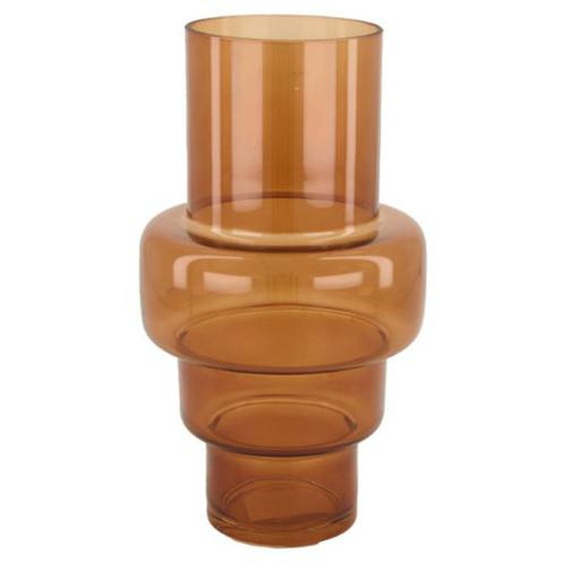 PRIX FOUS Vase escalier en verre marron H23cm