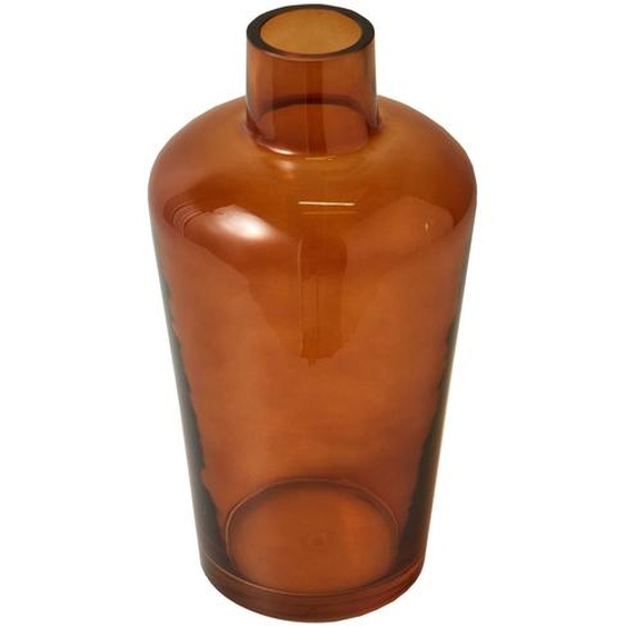 Vase Lisse En Verre Ambré -