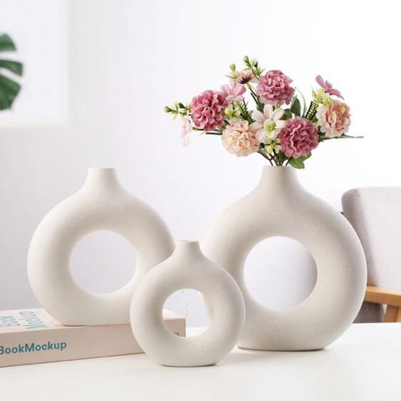 Vase nordique en forme danneau - SHIPENOPHY - Petit - Blanc - Céramique - Vintage