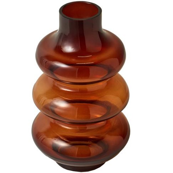 Vase Ondulé En Verre Ambré -