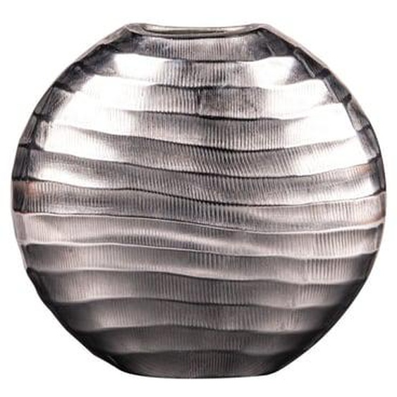 Vase ovale vague en fonte argent