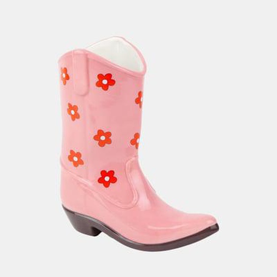 Vase - Rodeo Cowboy Boot - Rose