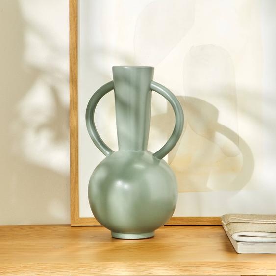Vase Rond Céramique, Double Anses - Hauteur 29,5 Cm -