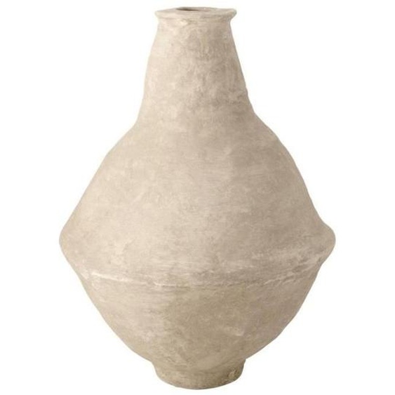 Vase Rond Design - J-LINE - Modèle Chad - 90cm - Papier Maché - Blanc