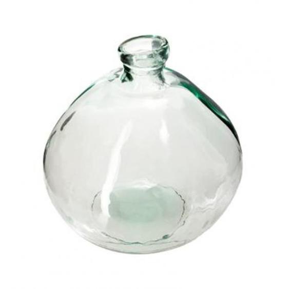 Vase Rond en Verre Recyclé - PARIS PRIX - Ballon - Design Vintage - Transparent - D. 20 x H. 23 cm