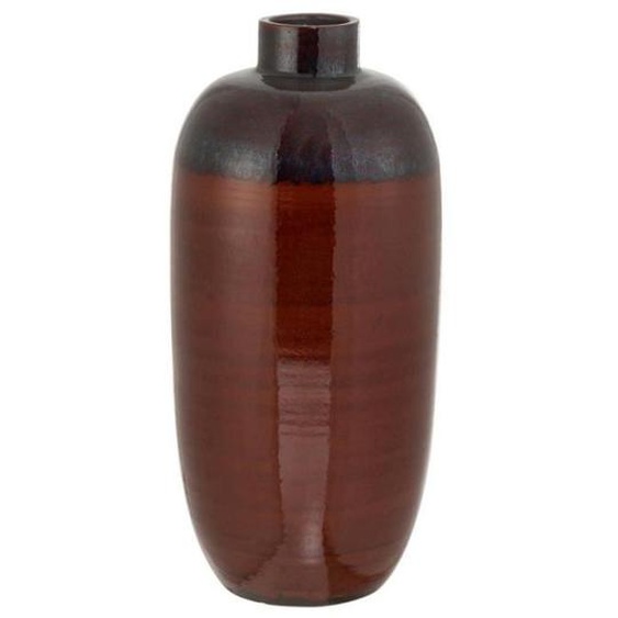 Vase Rond - J-LINE - 70cm - Céramique - Noir & Rouge - Design Contemporain