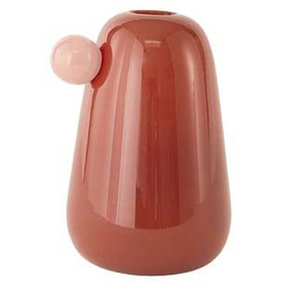 Vase rouge en verre Ø12,5xH20cm