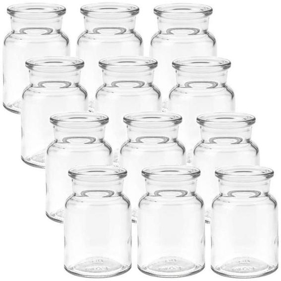 Vase - soliflore Mikken 12 petits vases en verre de 9 cm, bouteilles en verre avec goupillon