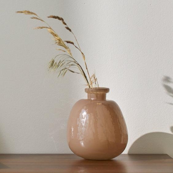 Vase Taupe En Verre Semi-opaque -