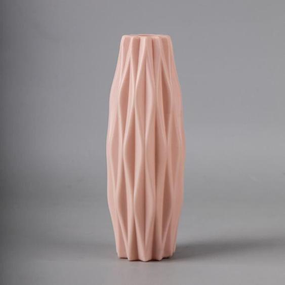 Vase,Vase à fleurs en plastique Imitation céramique, décoration de Style nordique pour la maison, Pot de fleurs, panier - Type pink