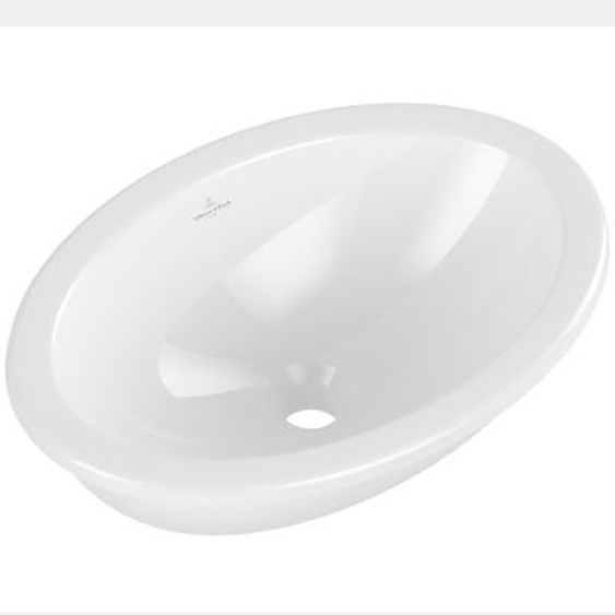 Vasque 57 x 41 ovale à poser  Loop & Friends TitanCeram stone white sans trop plein