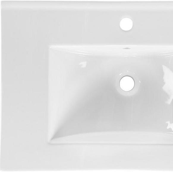 Vasque à encastrer 80 cm en céramique blanche brillante – Vasque rectangulaire design