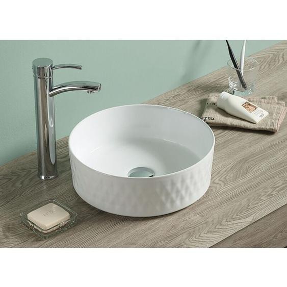 Vasque à poser Infinitio 36 x 36 x 12 cm sans trop-plein, blanc brillant (SATINF3636) - Swiss Aqua Technologies
