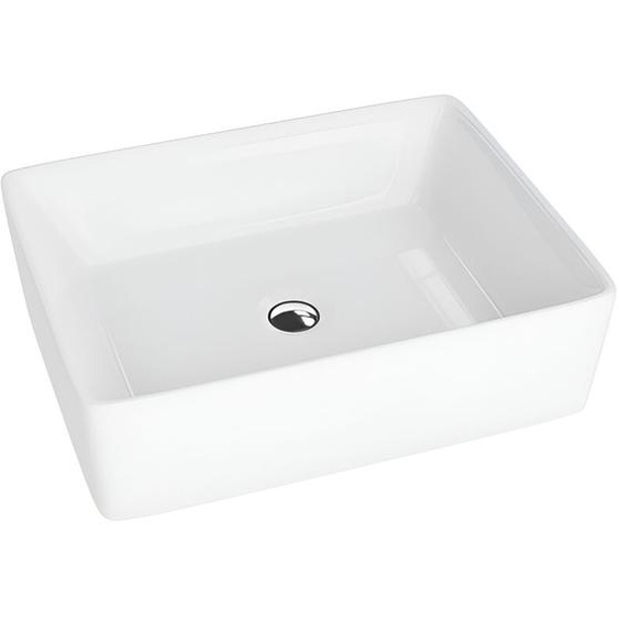 Vasque à poser LAVITA Vasque à poser élégante et compacteProduit en porcelaine de haute qualité rectangulaire 49x38x13,5 cm Blanc brillant