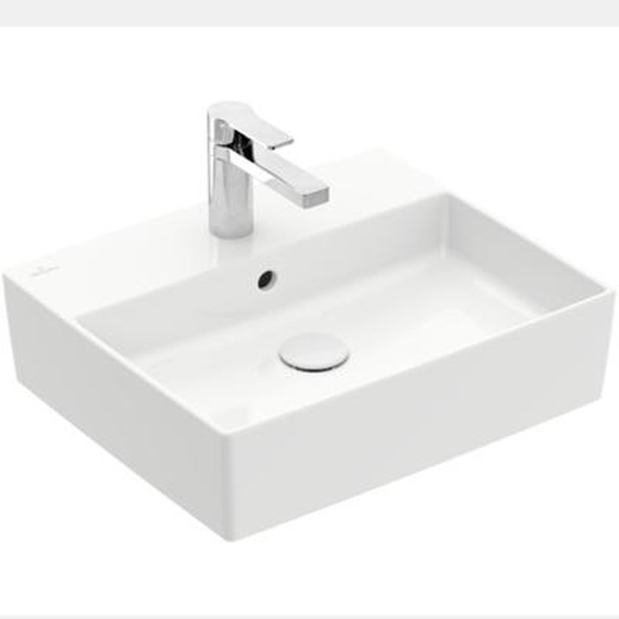 Vasque à poser  Memento 2.0 blanc ceramic plus avec trop plein 50 x 42 cm