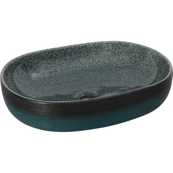 Vasque à poser turquoise ovale 59x40x14 cm céramique