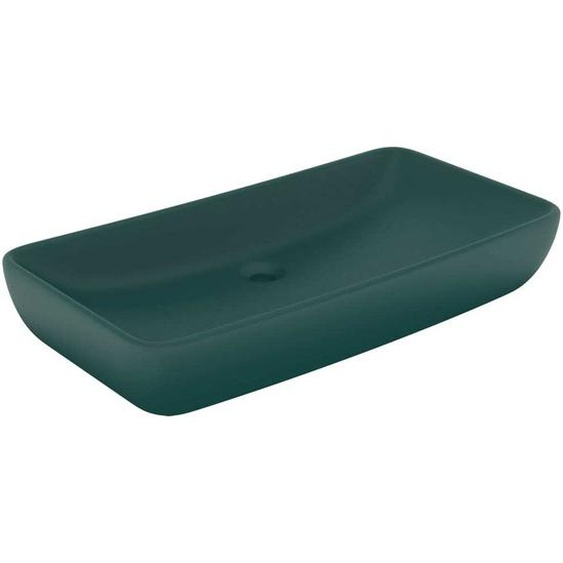 Lavabo de luxe rectangulaire Vert foncé mat 71x38 cm Céramique