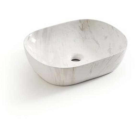 Vasque ovale céramique effet marbre, Mabel
