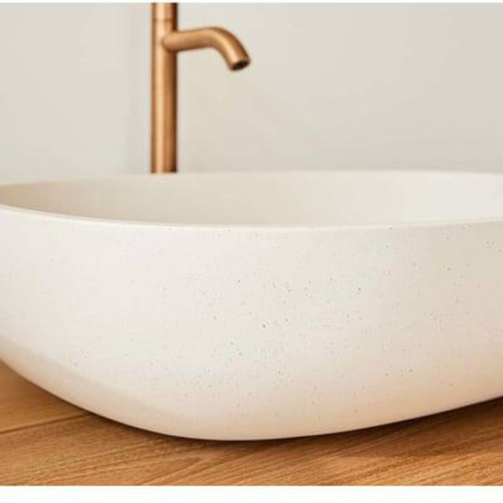 Vasque ovale en béton beige