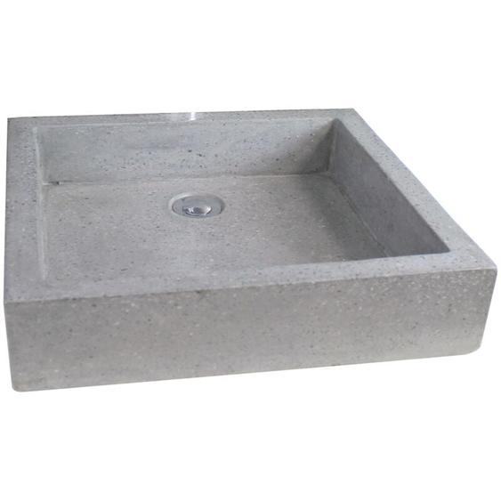Ondee - Vasque rectangle à poser timbre - Gris - 40 x 60 cm - Terrazzo - Sans trop plein