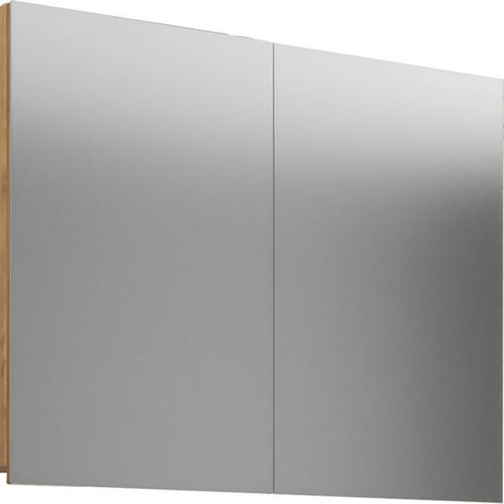 VCB1 Armoire murale salle de bain, miroir 80 cm, imitation chêne miel.