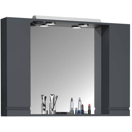 Meuble de salle de bain intemporel | Dimensions env. H. 71 x W. 100 x D. 14 cm | espace de rangement suffisant | Armoire miroir avec éclairage - Silora XL