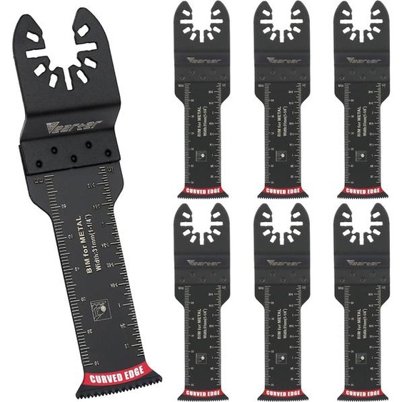 Vearter – lame de scie oscillante Extra longue bimétallique de 31mm, coupe de précision à bord incurvé pour le métal, le bois cloué, les cloisons sèches, le PVC, paquet de 7