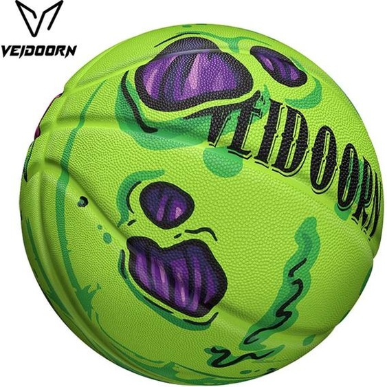 Veidoorn – ballon de basket-ball en caoutchouc vert de qualité supérieure, poignée antidérapante à 3 couches pour un contrôle supérieur, ballon de sport intérieur/extérieur