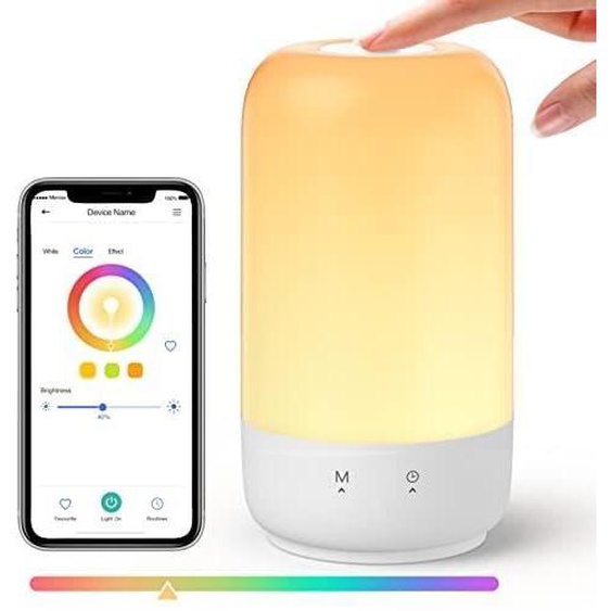 Veilleuse Led Connectée, Lampe De Chevet Intelligente Compatible Avec