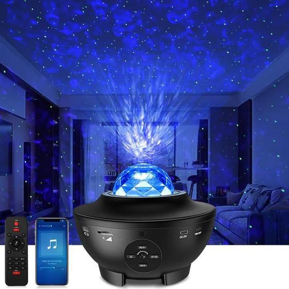 VEILLEUSE Projecteur Ciel Etoile Starry - 12 Modes Éclairage Lumiere Galaxie Plafond, Galaxie Projecteur Bluetooth - Télécomman