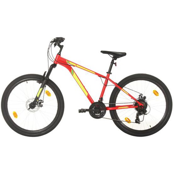 Vélo de montagne 21 vitesses Roues de 27,5 pouces 38 cm Rouge