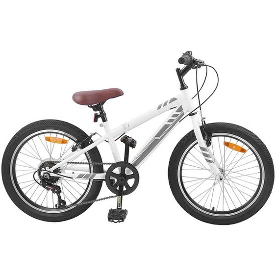 Vélo de Montagne 24 Pouces 6-Speed pour les 8-12 ans Blanc