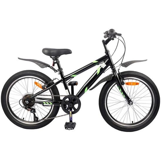 Vélo pour Enfants 24 Pouces 6-Speed pour les 8-12 ans Noir