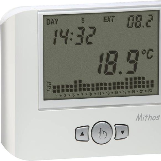 VEMER VE328100 MITHOS – Thermostat mural avec programmation hebdomadaire, fonctionnant sur piles