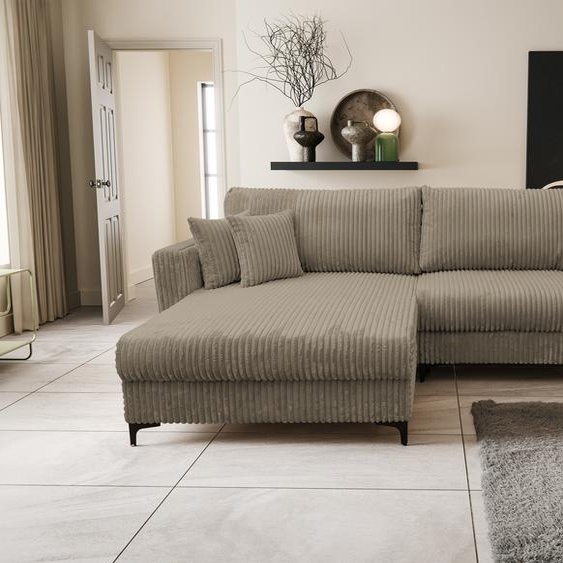 VENASI COMO Canapé dangle universel avec fonction de couchage et coffre de lit Canapé-lit dangle en velours côtelé Canapé marron HIT 06