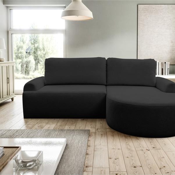 VENASI DREAM Canapé dangle droit avec fonction de couchage et coffre de lit Canapé dangle Canapé-lit en L NOIR