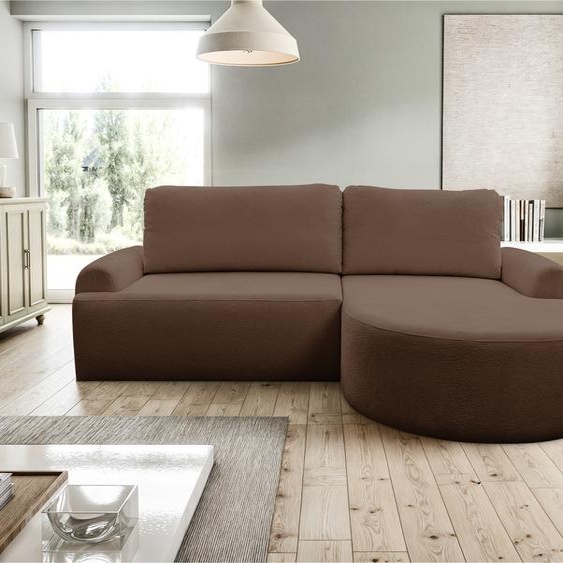 VENASI DREAM Canapé dangle droit avec fonction sommeil et coffre de lit Canapé dangle Canapé-lit en L MARRON