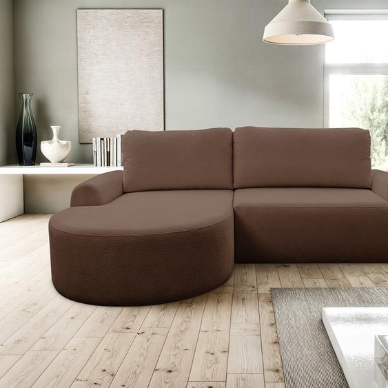VENASI DREAM Canapé dangle gauche avec fonction de couchage et coffre de lit Canapé dangle Canapé-lit en L MARRON